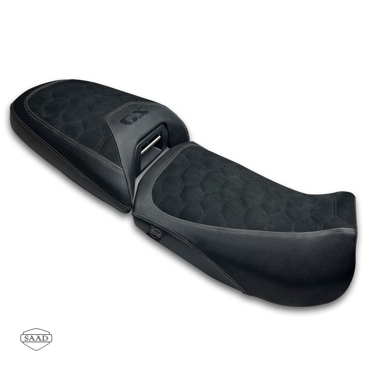 BMW R1300 GS Adventure (2025+) Suede Cells Stitch Seat Cover by SAAD Covers - Black-Graphite