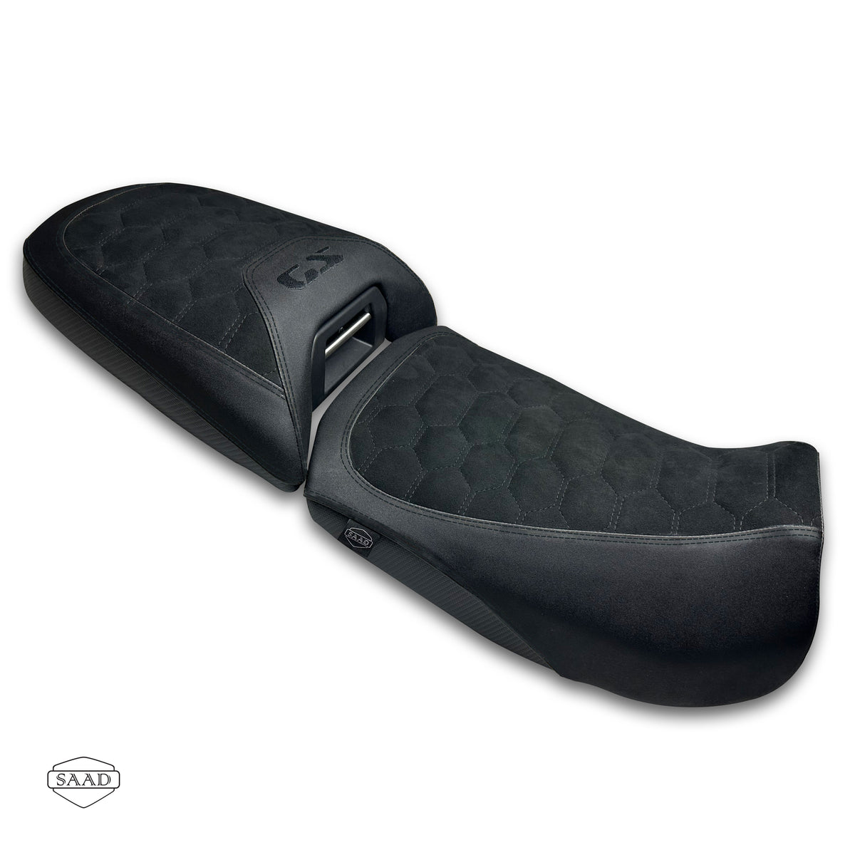 BMW R1300 GS Adventure (2025+) Suede Cells Stitch Seat Cover by SAAD Covers - Black
