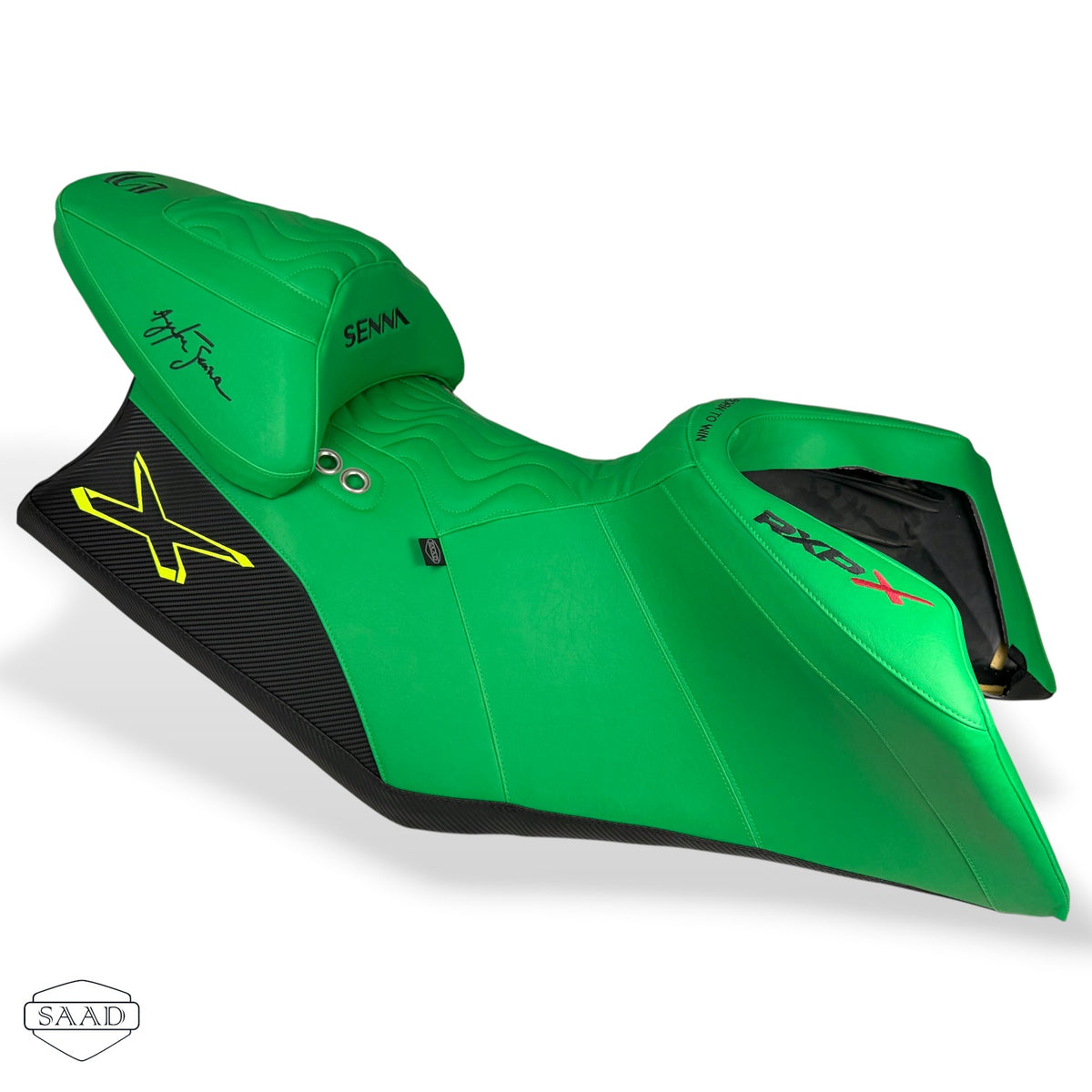 Sea-Doo RXP-X 350 Senna Edition (2027) Wave Stitch Seat Cover by SAAD Covers - Green-Carbon