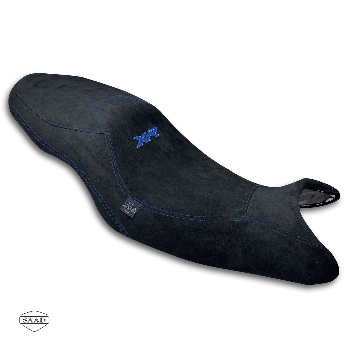 BMW F900 XR (2019-2026) Suede Seat Cover by SAAD Covers - Black-Blue
