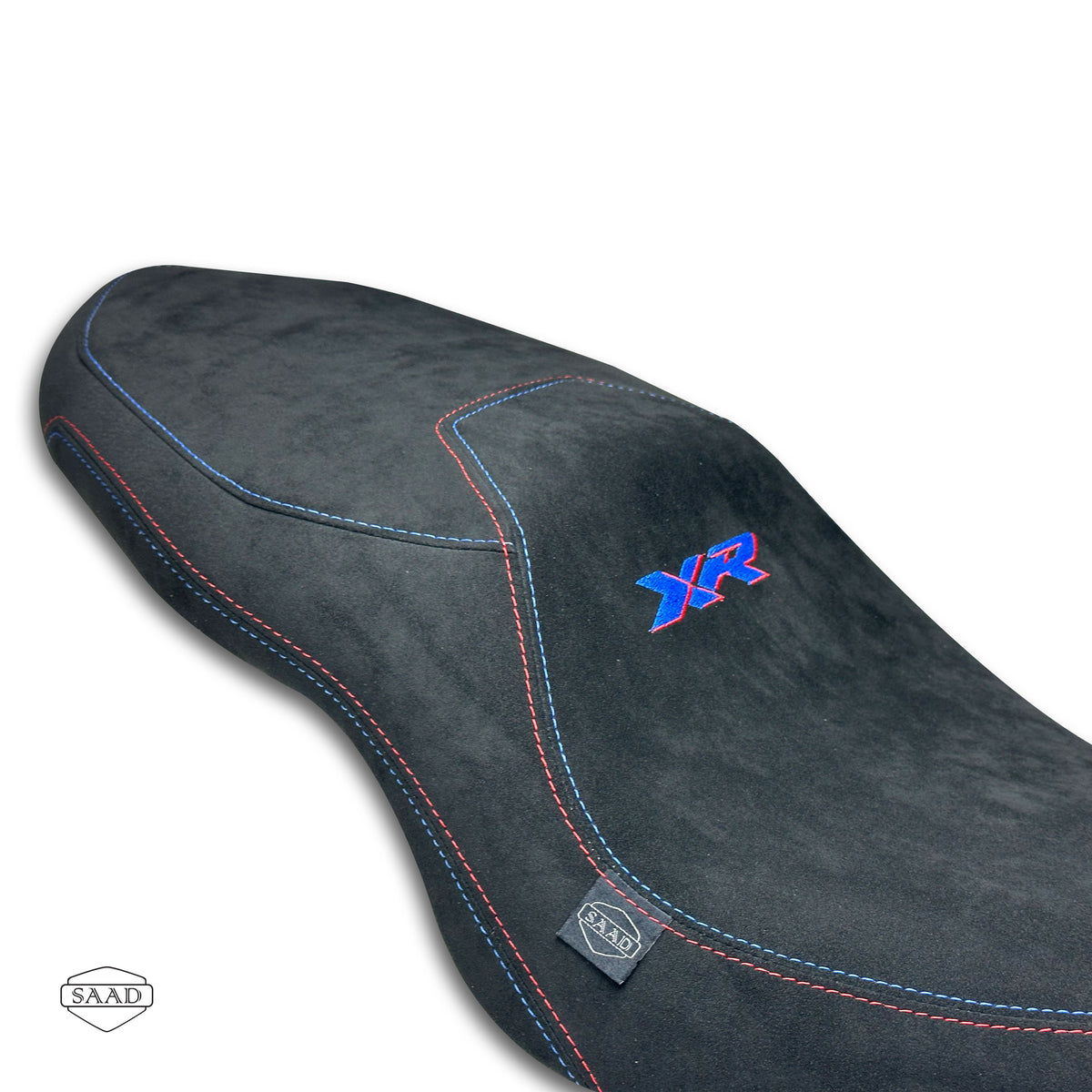BMW F900 XR (2019-2026) Suede Seat Cover by SAAD Covers - cell stitch close-up