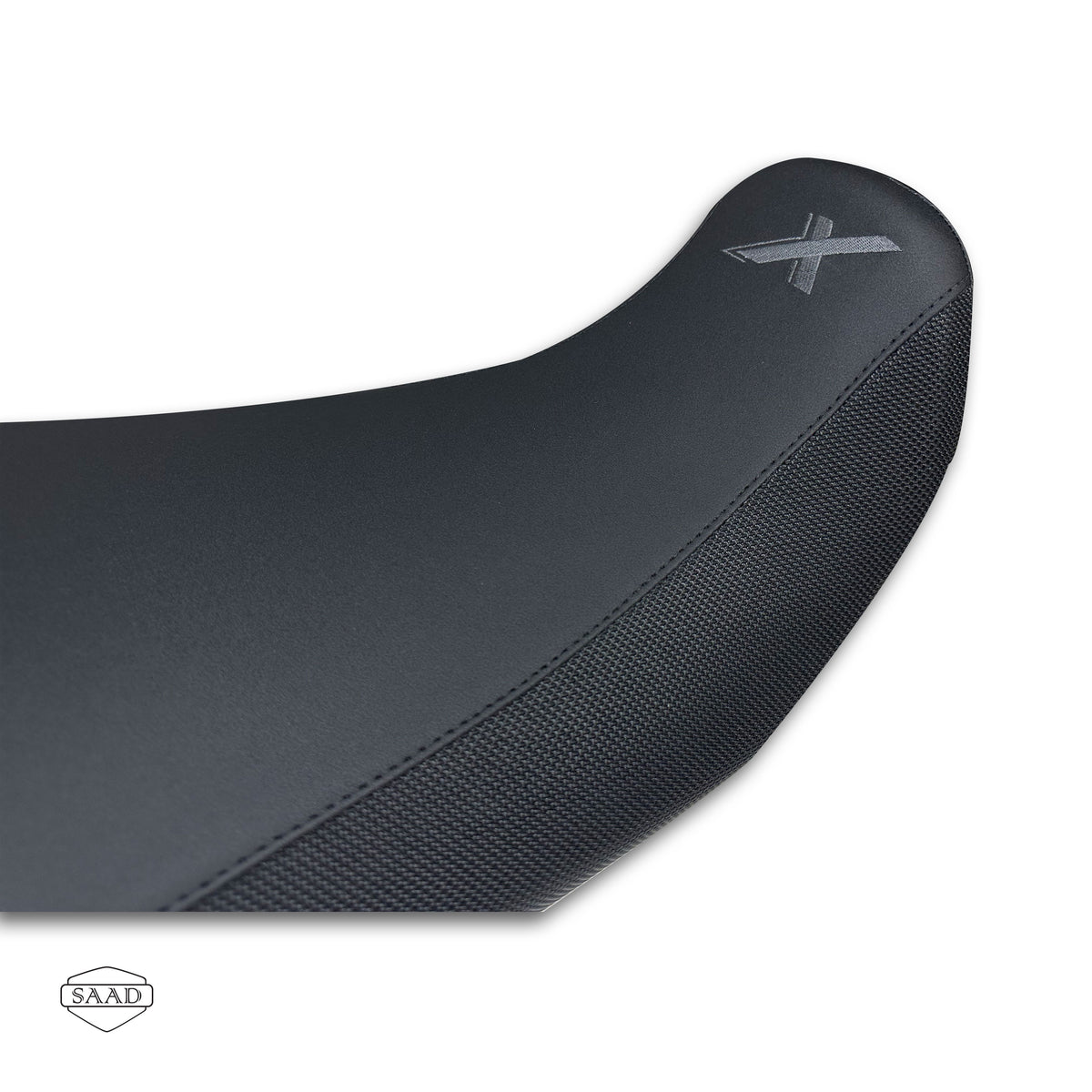 Ultra Grip side panel close-up, front - CF Moto 800 MT-X seat cover by SAAD Covers