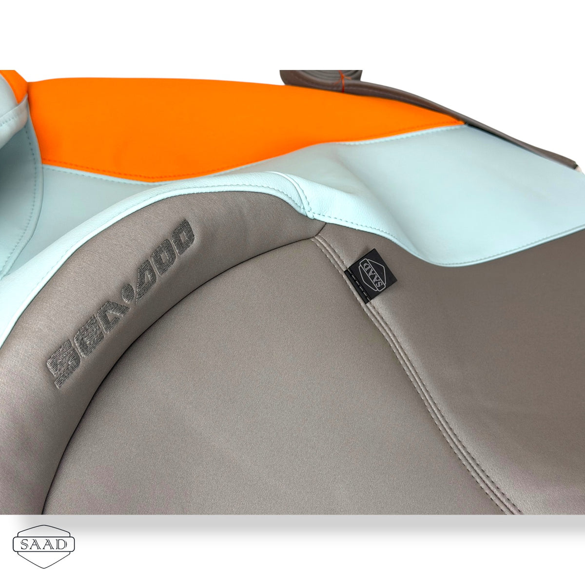 Neo Mint front close-up - Sea-Doo Wake Pro 230 (2022-2024) seat cover by SAAD Covers
