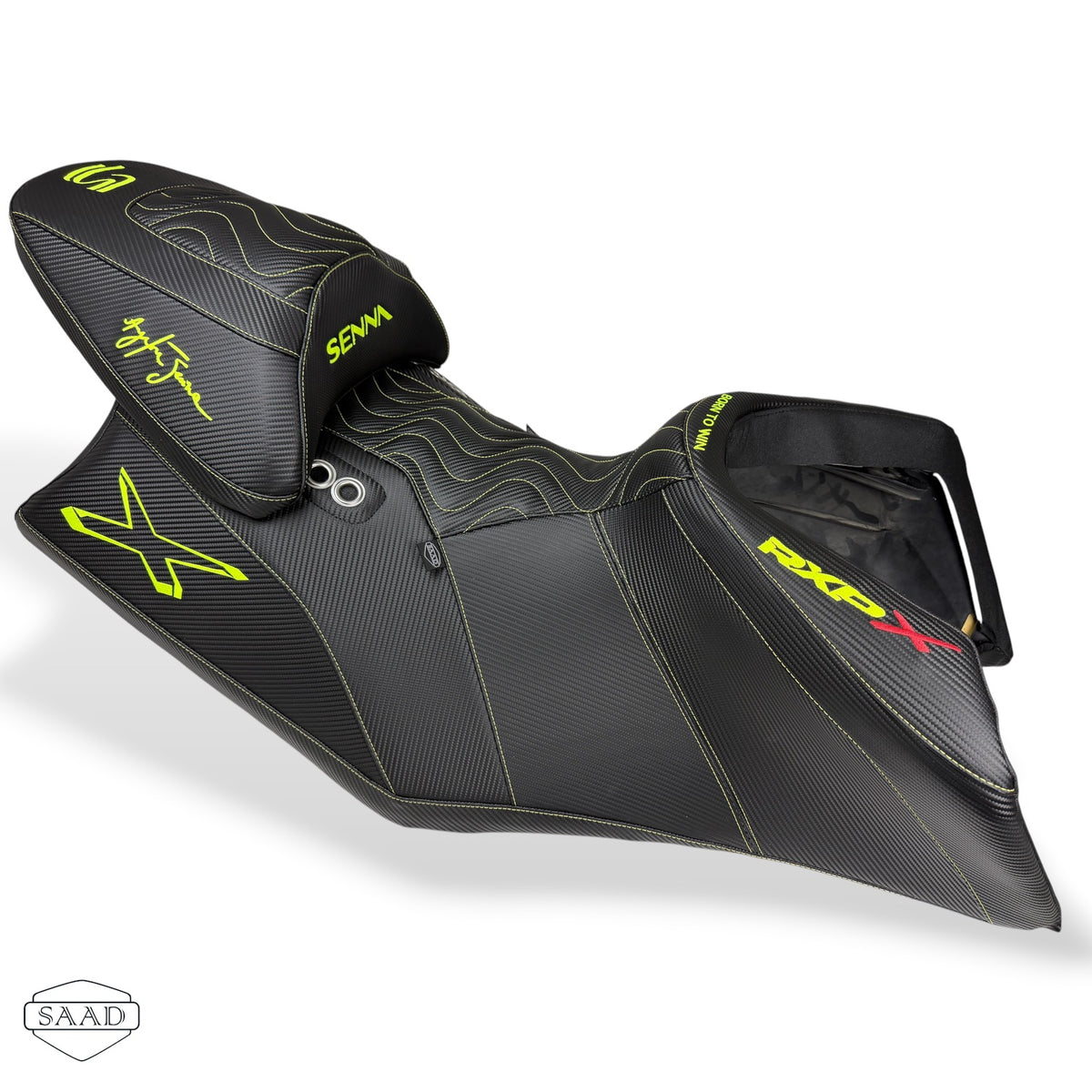 Sea-Doo RXP-X 350 Senna Edition (2027) Wave Stitch Seat Cover by SAAD Covers - full Carbon