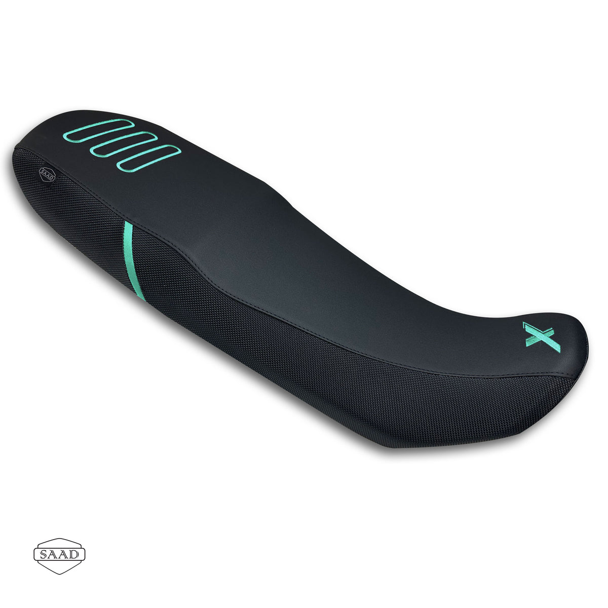 CF Moto 800 MT-X (2025+) Ultra Grip seat cover by SAAD Covers - Black-Turquoise
