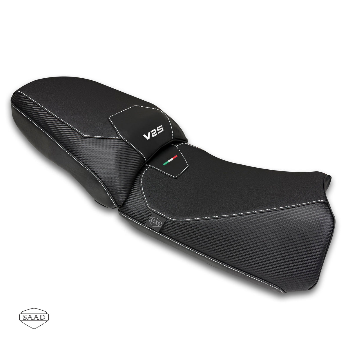 Ducati Multistrada 950 V2S (2026) carbon texture seat cover by SAAD Covers - Black-White