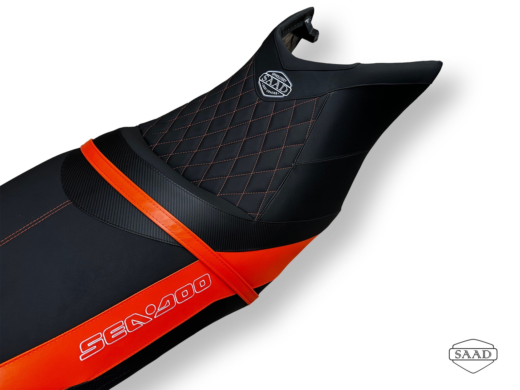 Sea-Doo GTS-GTI+ (Is)/wake 155 Black-orange 2011-2017 Seat Cover by SAAD Covers - Photo 4