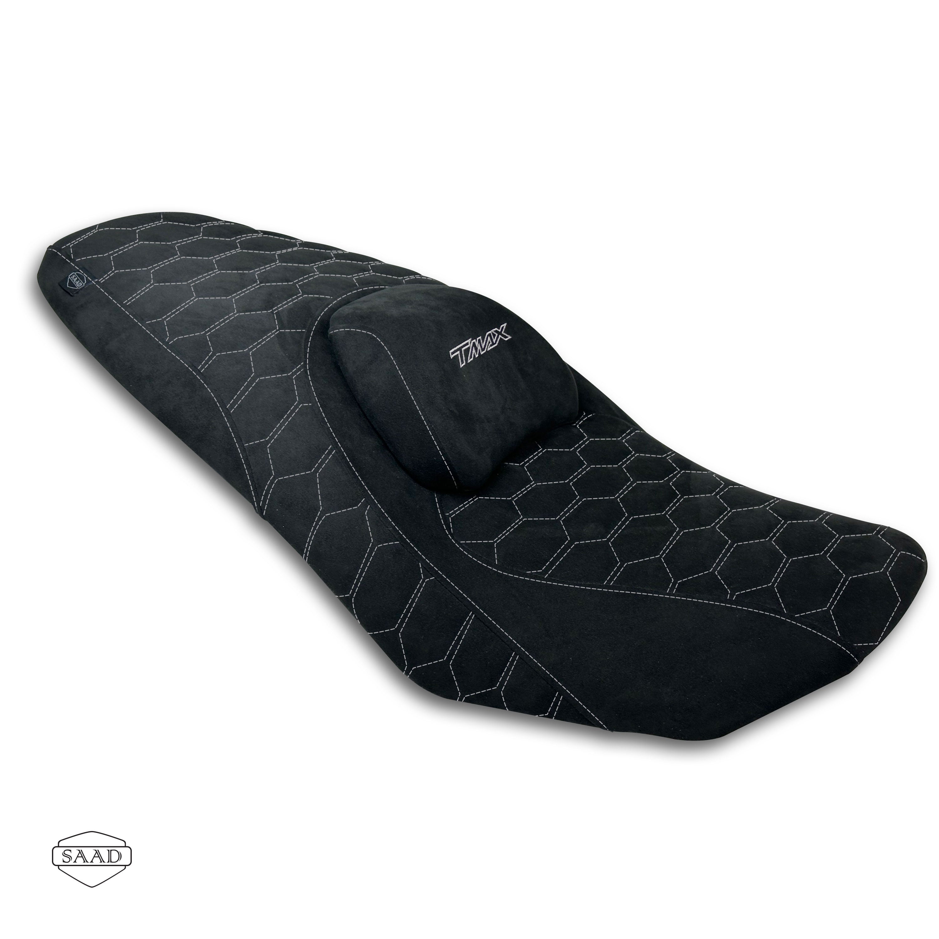 Yamaha T-MAX 560 (2020-2026+) Suede Seat Cover by SAAD Covers - Black-Light Grey