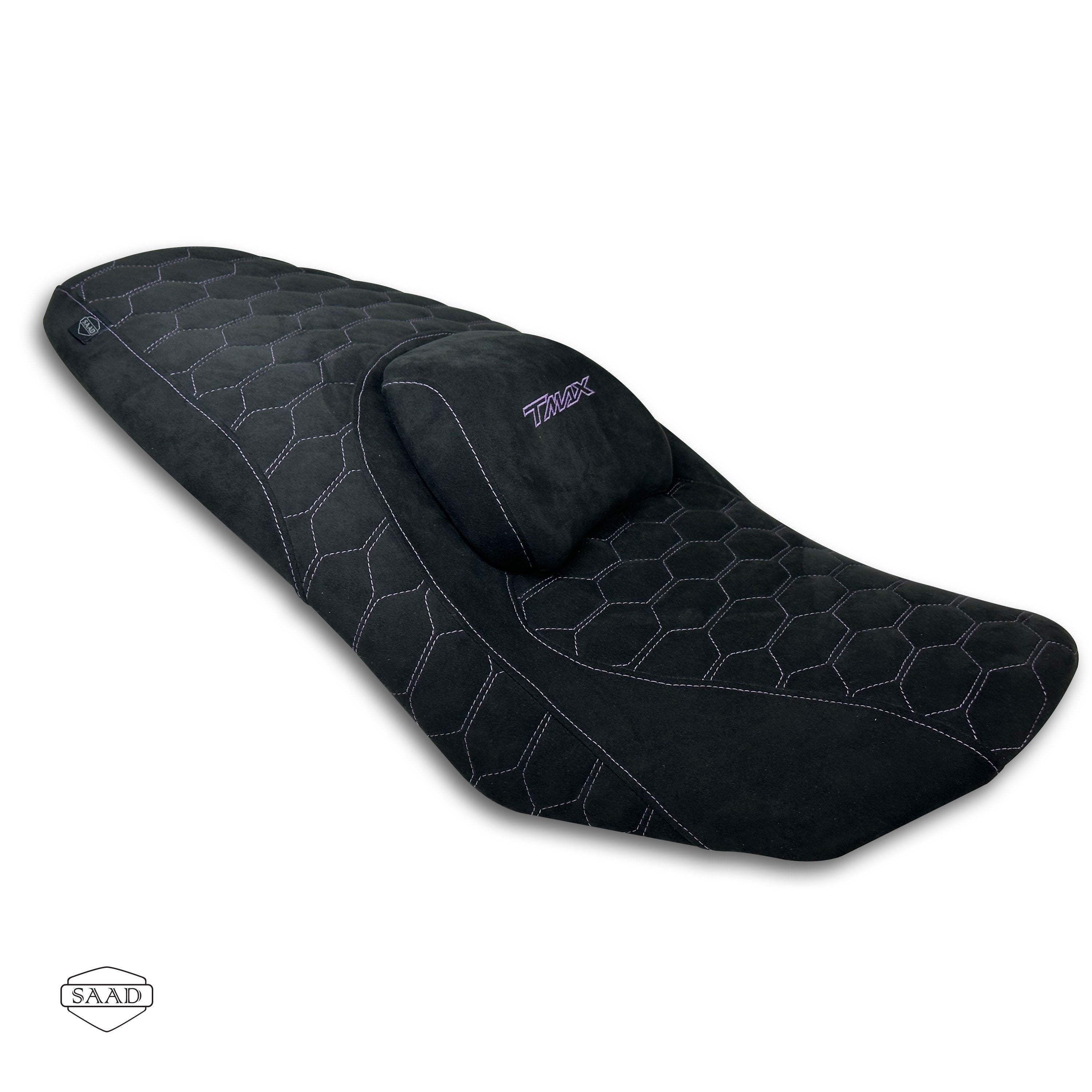Yamaha T-MAX 560 (2020-2026+) Suede Seat Cover by SAAD Covers - Black-Purple