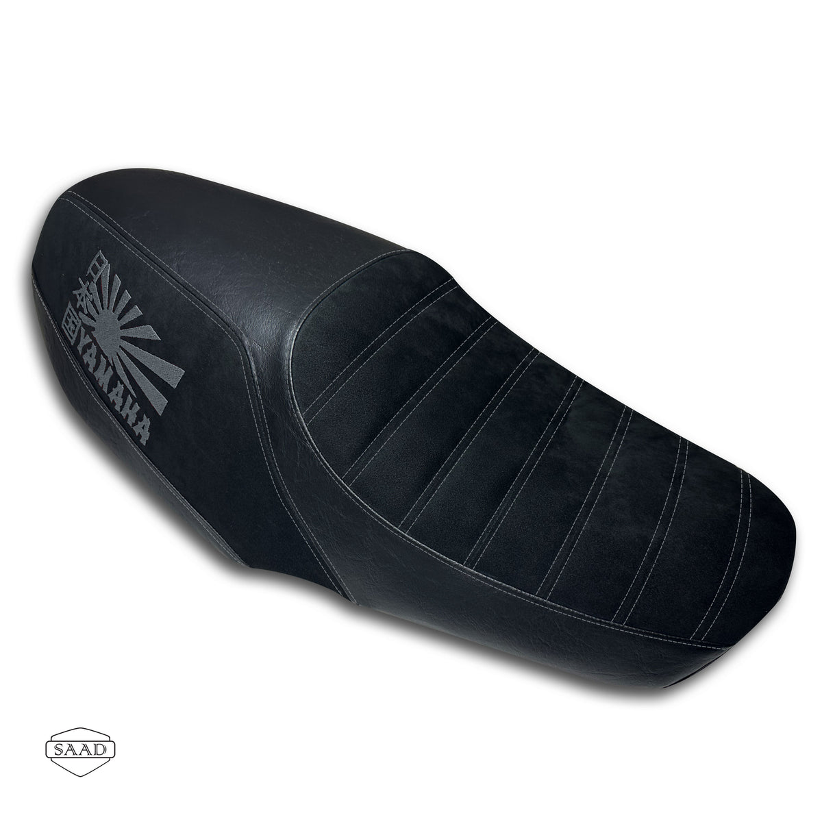 Yamaha XSR 900 (2025+) Suede Lines Double Stitch Seat Cover by SAAD Covers - Black-Graphite