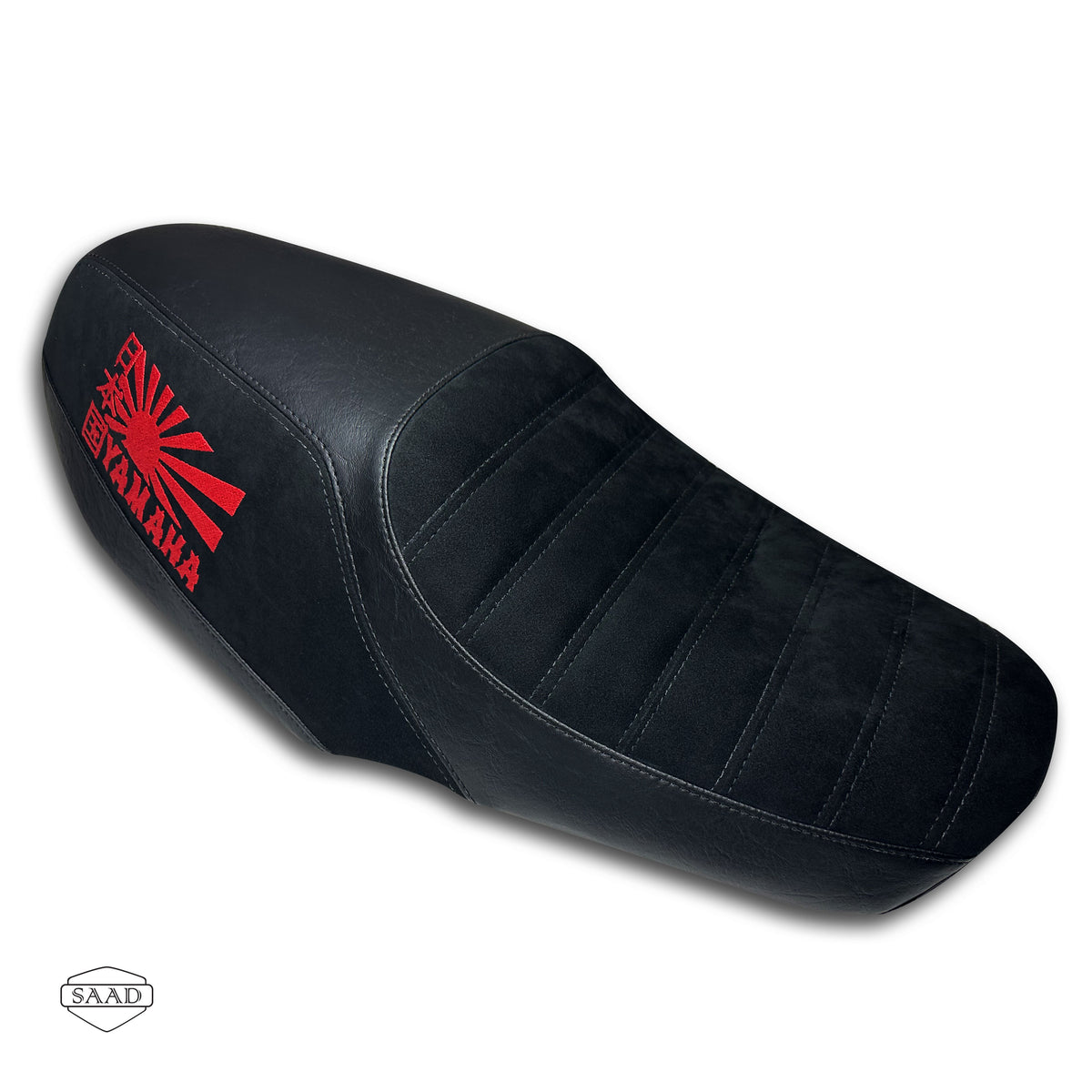 Yamaha XSR 900 (2025+) Suede Lines Double Stitch Seat Cover by SAAD Covers - Black-Red side view